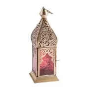 Orientalische Laterne - Funkelfreude - gold / rot ca. 20 x 7,5 cm