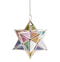 Hängende Dekoration - Orientalisches Licht -Glücksstern - mit Kette 18/60 cm