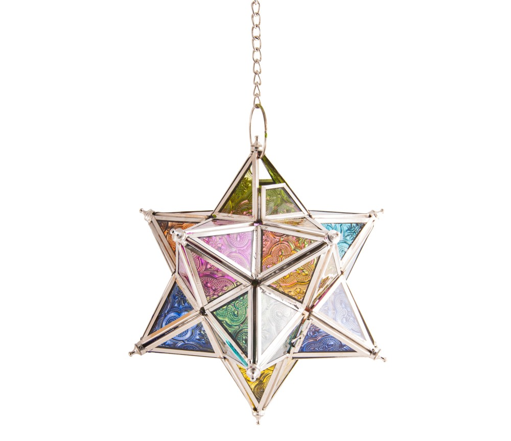 Hängende Dekoration - Orientalisches Licht -Glücksstern - mit Kette 18/60 cm