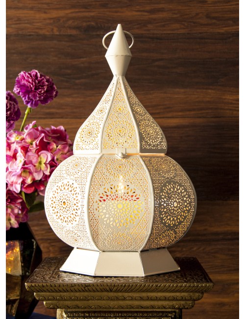 Orientalische Laterne - Wunderlampe - weiß ca. 39 x 29 cm