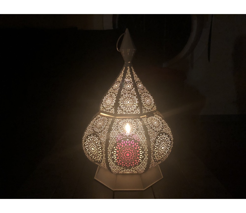 Orientalische Laterne - Wunderlampe - weiß ca. 39 x 29 cm