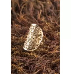 Ring - Blume des Lebens - verstellbar aus Messing, Ø 30 mm