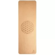 Yogamatte aus Kork mit Blume des Lebens - 6 mm - mit TPE ecofriendly Lage