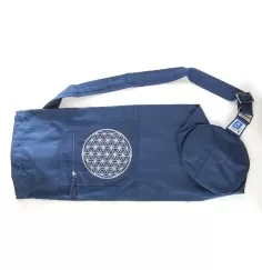 Yoga Tasche 75 cm - mit Blume des Lebens blau