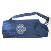 Yoga Tasche 75 cm - mit Blume des Lebens blau