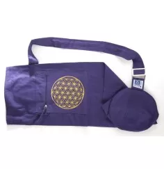 Yoga Tasche 75 cm - mit Blume des Lebens lila