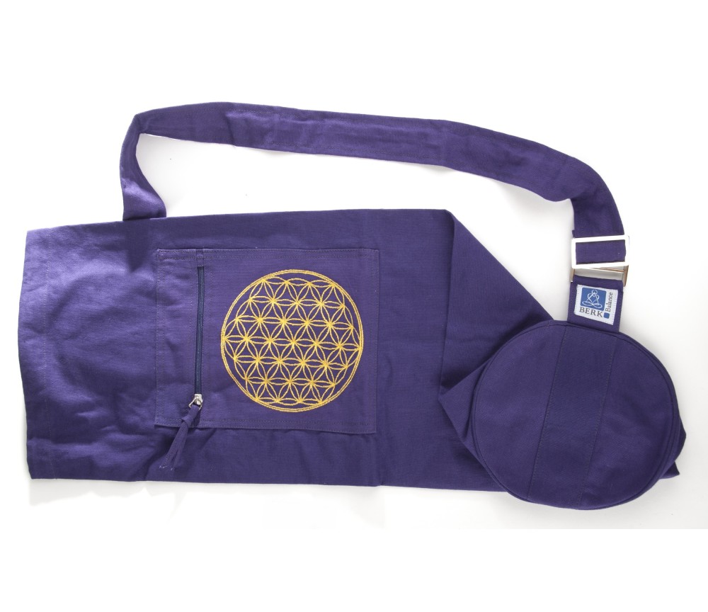 Yoga Tasche 75 cm - mit Blume des Lebens lila
