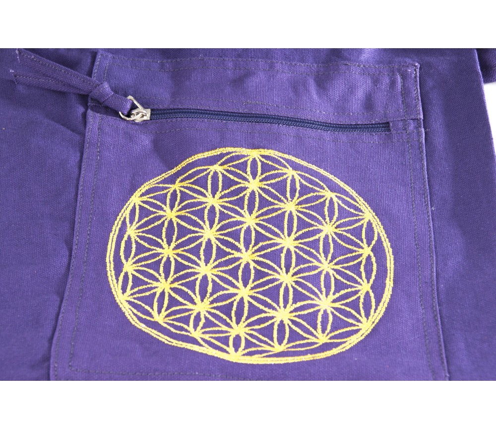 Yoga Tasche 75 cm - mit Blume des Lebens lila