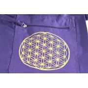 Yoga Tasche 75 cm - mit Blume des Lebens lila