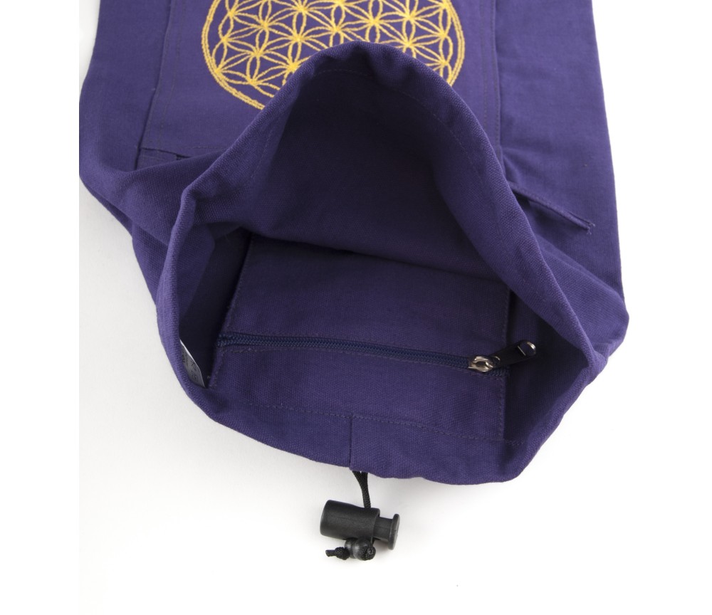 Yoga Tasche 75 cm - mit Blume des Lebens lila