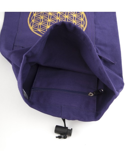 Yoga Tasche 75 cm - mit Blume des Lebens lila