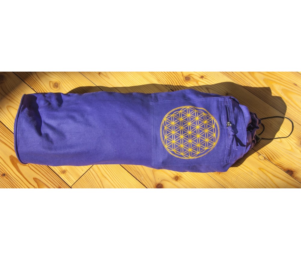 Yoga Tasche 75 cm - mit Blume des Lebens lila