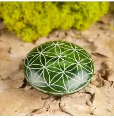 Handschmeichler Lebensblume, grün - aus Speckstein