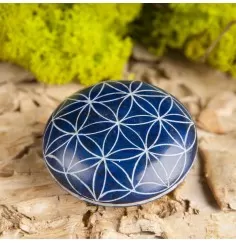 Handschmeichler Lebensblume, blau - aus Speckstein