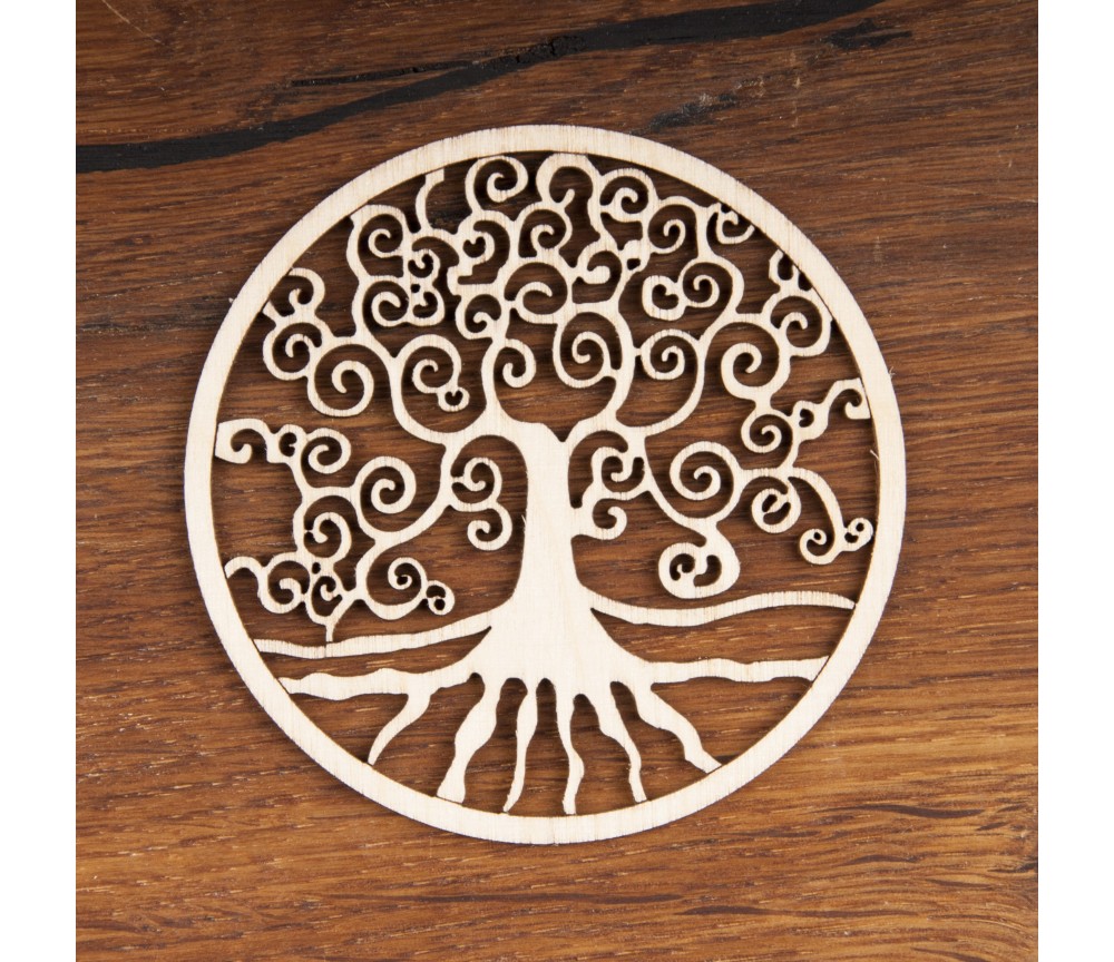 Yggdrasil aus Holz 8 cm - 5 er Pack