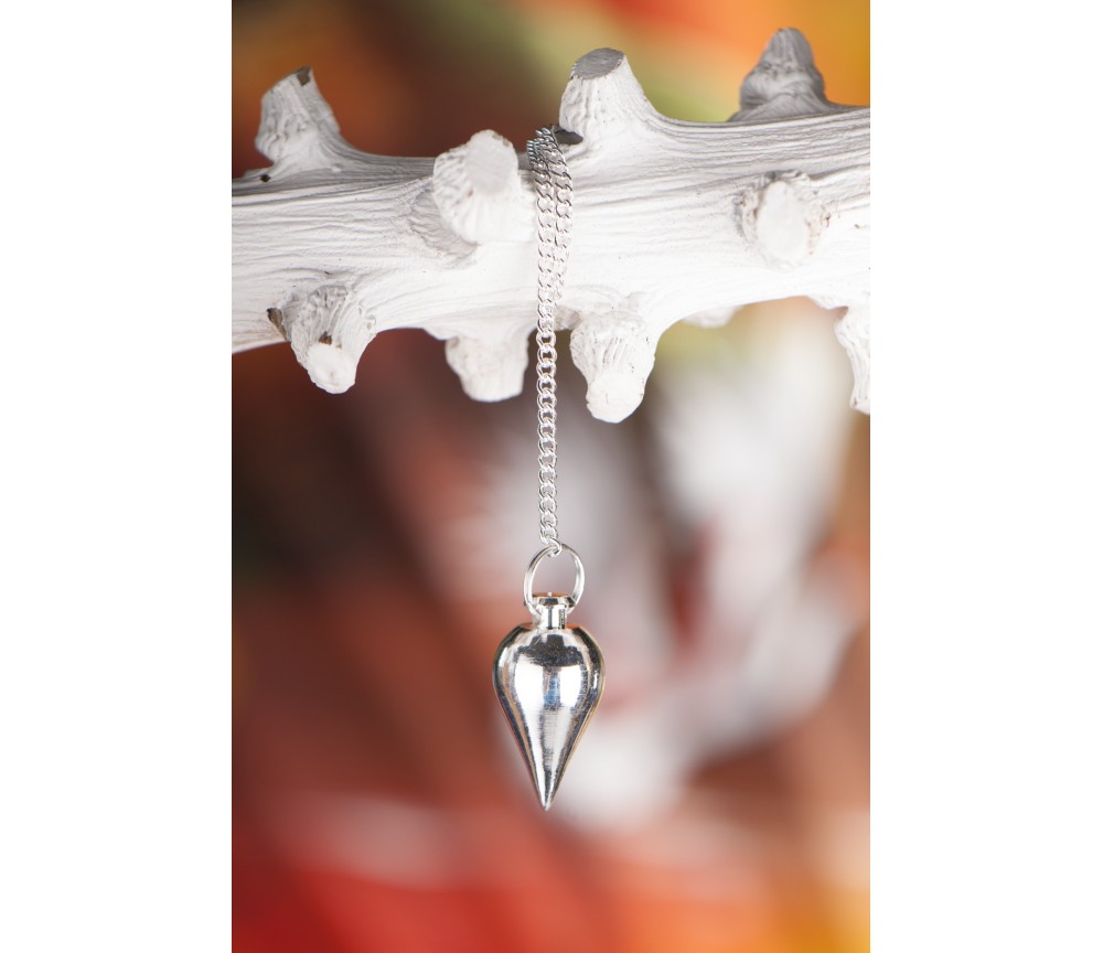 Pendel - Tropfen - Messing versilbert