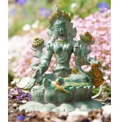 Statue - Grüne Tara - Messing antik ca.16 cm