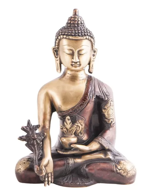 Statue - Medizin Buddha - Messing ca. 19,5cm