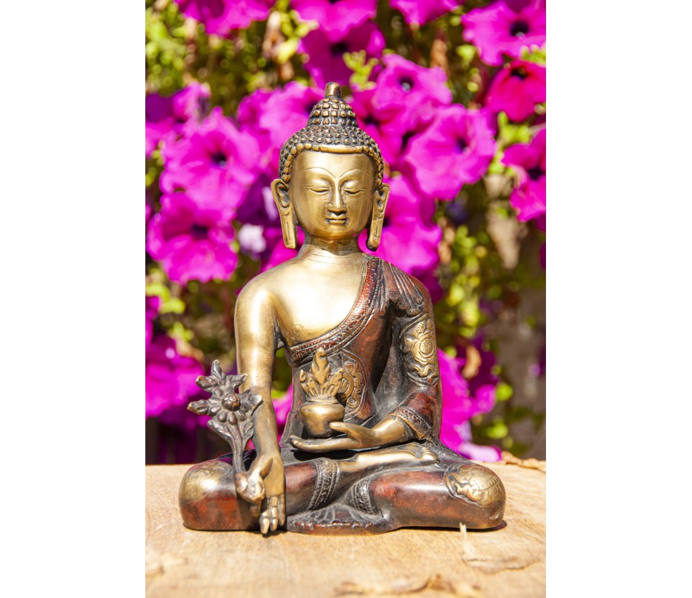 Statue - Medizin Buddha - Messing ca. 19,5cm