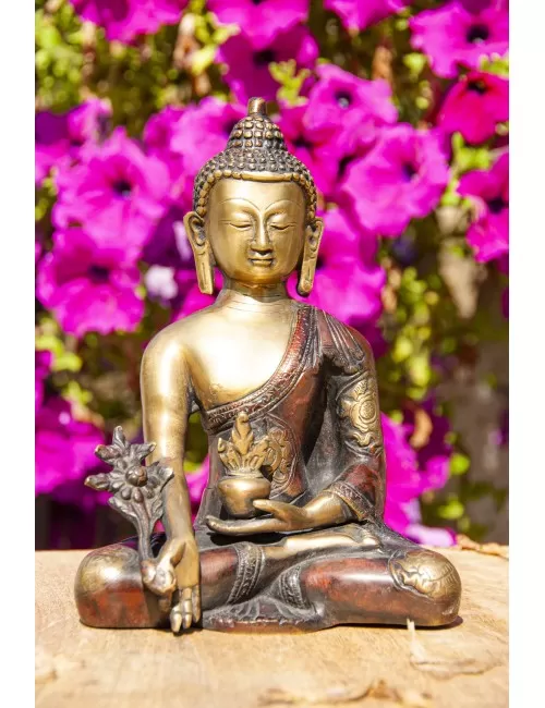 Statue - Medizin Buddha - Messing ca. 19,5cm