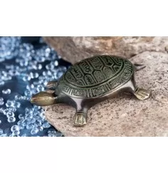 Statue - Schildkröte klein, Messing antik ca. 10,5 cm