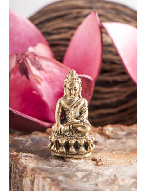Statue - Miniaturfigur Medizinbuddha - Messing - ca. 3 cm