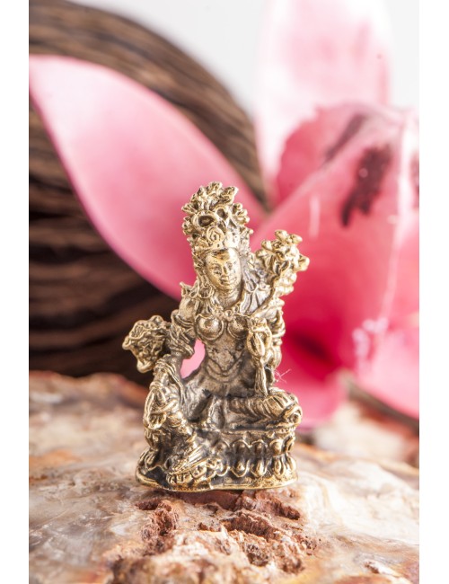 Statue - Miniaturfigur Grüne Tara - Messing ca. 3,5 cm