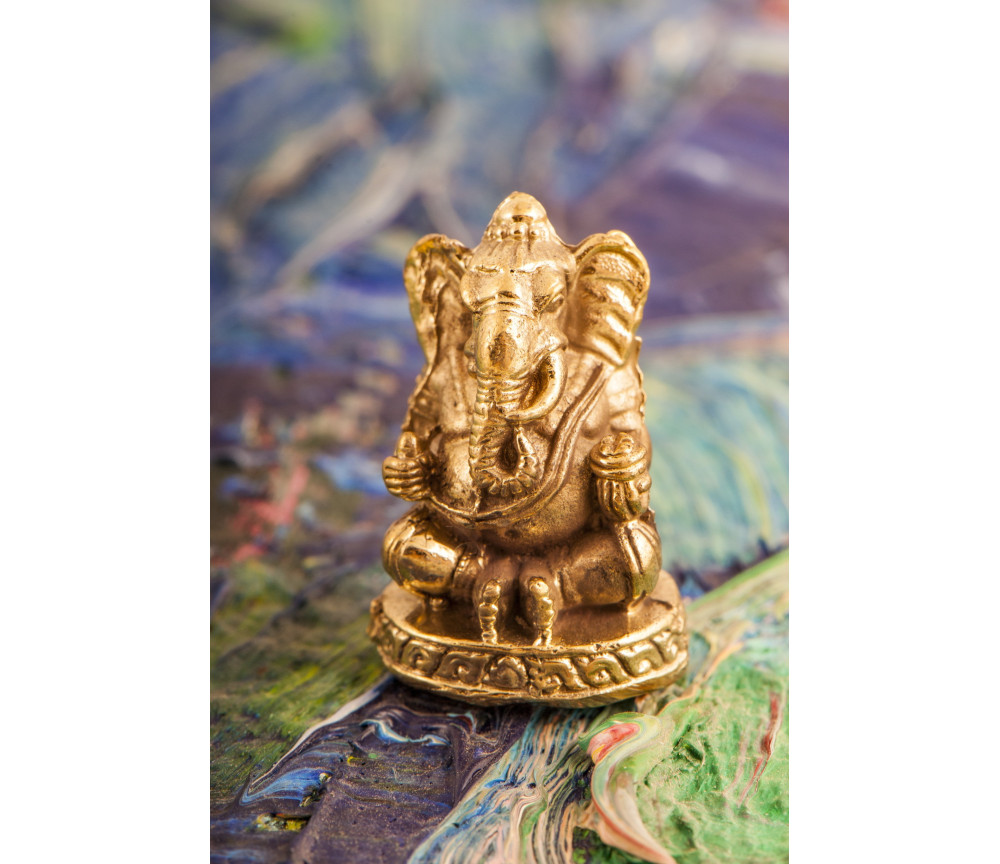 Statue - Miniaturfigur Ganesha - Messing ca. 2,8 cm