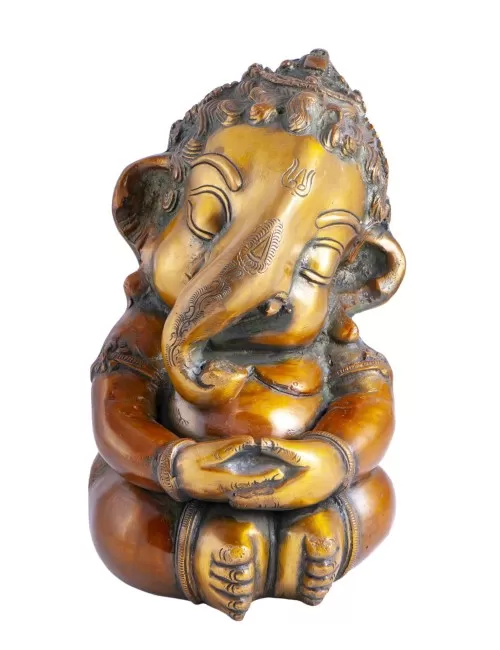 Statue - Baby - Ganesha - Messing ca. 21cm