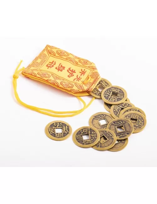 Kleine Chinesische Glücksmünzen Set - inkl. Beutel mit 12 Stück
