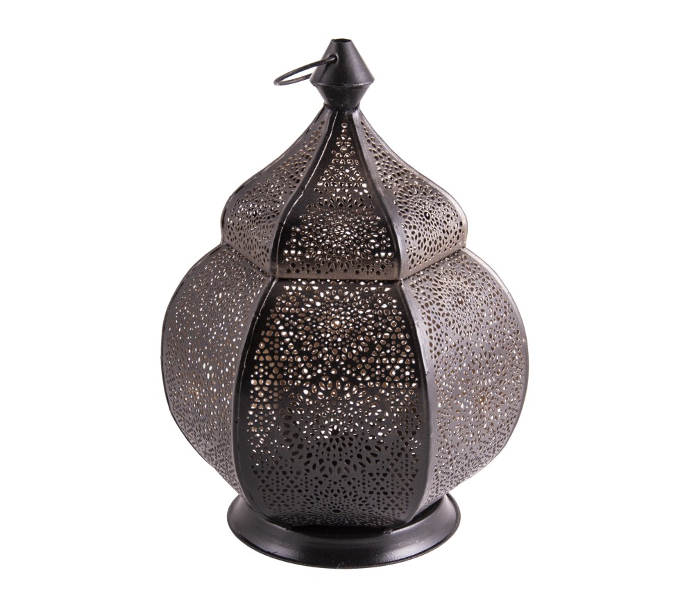 Orientalische Laterne - Goldfunke - schwarz ca. 23 x 15 cm