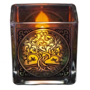 Teelichtglas - Yggdrasil ca.6x6 cm