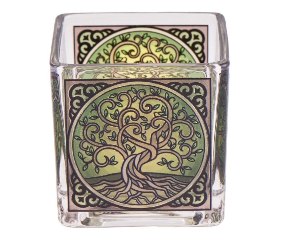 Teelichtglas - Yggdrasil ca.6x6 cm
