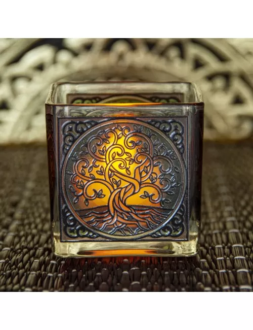 Teelichtglas - Yggdrasil ca.6x6 cm