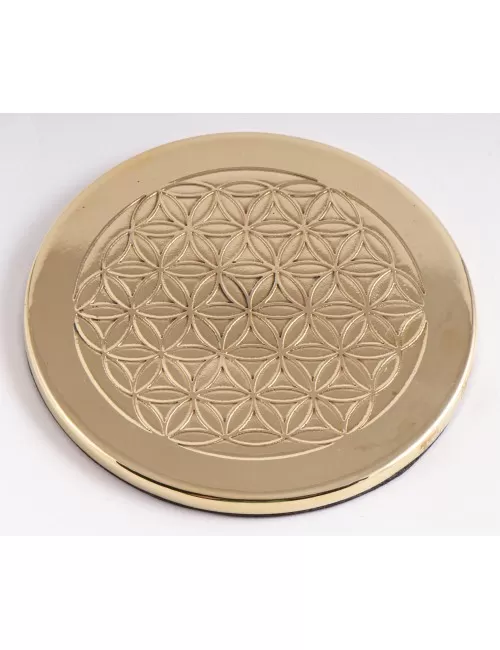 Getränkeuntersetzer - Blume des Lebens - Messing, 4er-Set