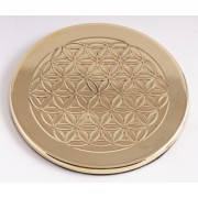 Getränkeuntersetzer - Blume des Lebens - Messing,  4er-Set