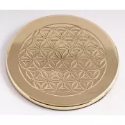 Getränkeuntersetzer - Blume des Lebens - Messing, 4er-Set