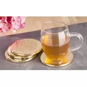 Getränkeuntersetzer - Blume des Lebens - Messing, 4er-Set