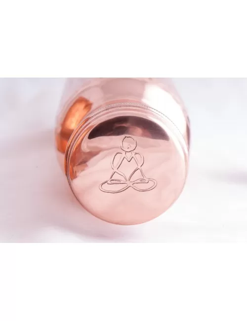 Trinkflasche aus Kupfer, 650 ml mit Blume des Lebens Symbol
