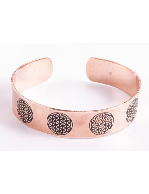 Armreif - Kupfer mit Blume des Lebens