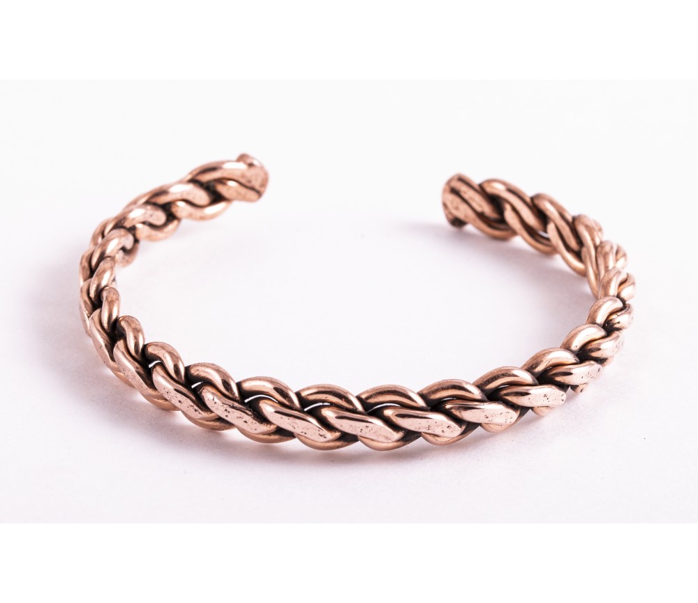 Armreif - geflochten aus Kupfer