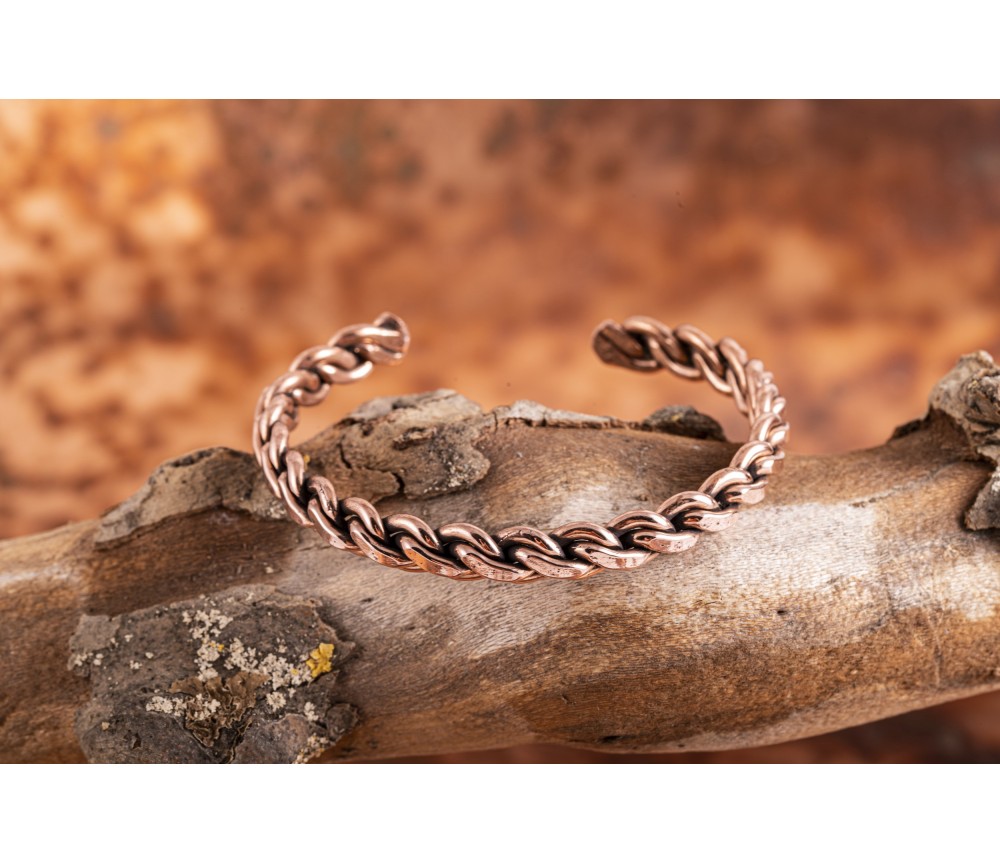 Armreif - geflochten aus Kupfer