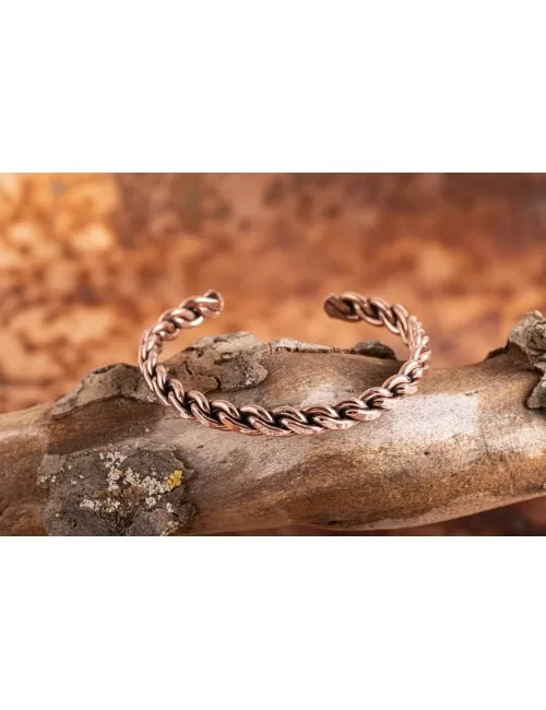 Armreif - geflochten aus Kupfer