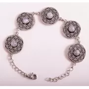 Armband -Blume des Lebens - Messing versilbert