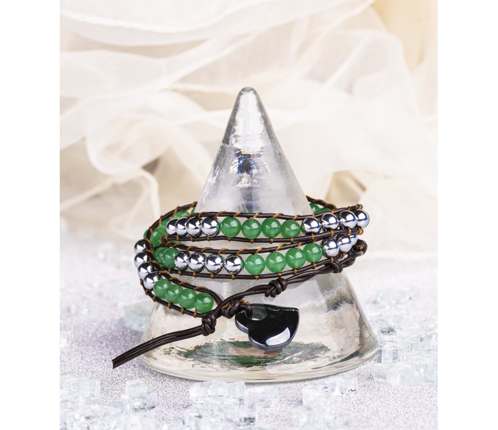 Armband - Magnet -Wickel - grüner Aventurin