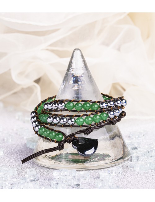 Armband - Magnet -Wickel - grüner Aventurin