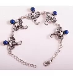 Armband - Glückselefant Messing versilbert