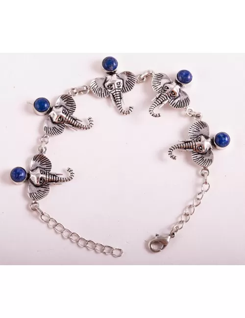 Armband - Glückselefant Messing versilbert