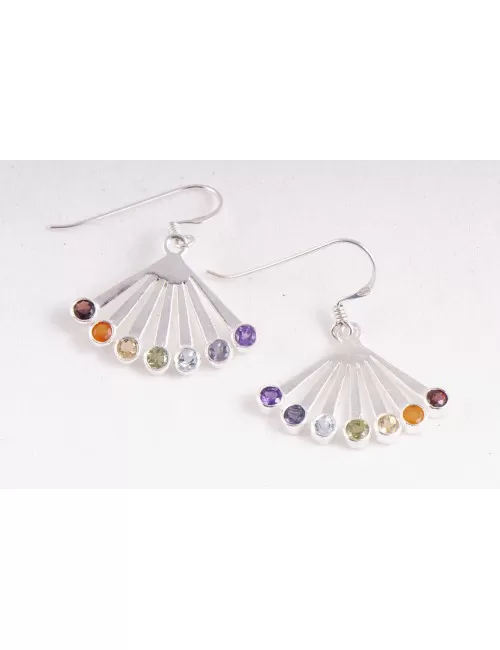 Ohrringe - Chakra Fächer - in Sterling Silber
