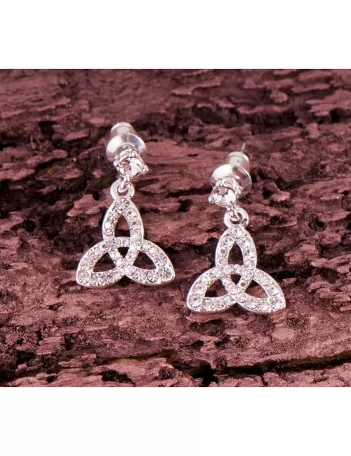 Ohrstecker - Keltischer Knoten mit schönen Kristallen